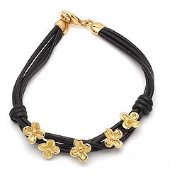 Blomsterarmbånd i læder