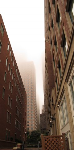 Boston in the fog