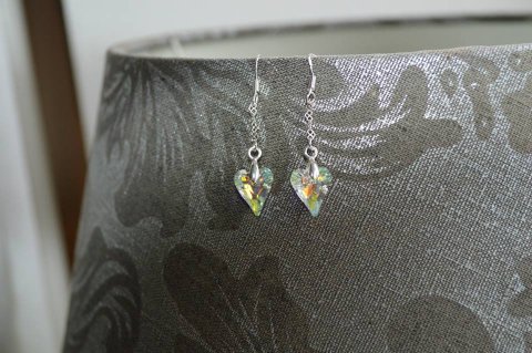 Super smukke reringe i S925 Sterlingslv og Super flot Swarowski hjerte i Crystal AB..
