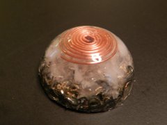 Handmade orgonite (clear quartz & copper spiral)