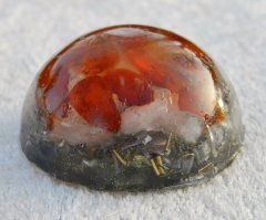 Pocket orgonite (amber & quartz)