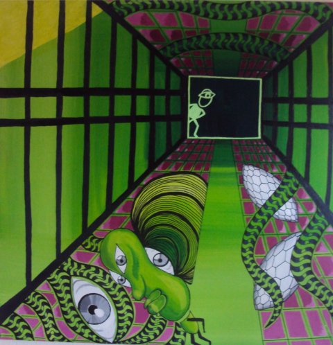 "Away" 70x70cm pris 2200kr